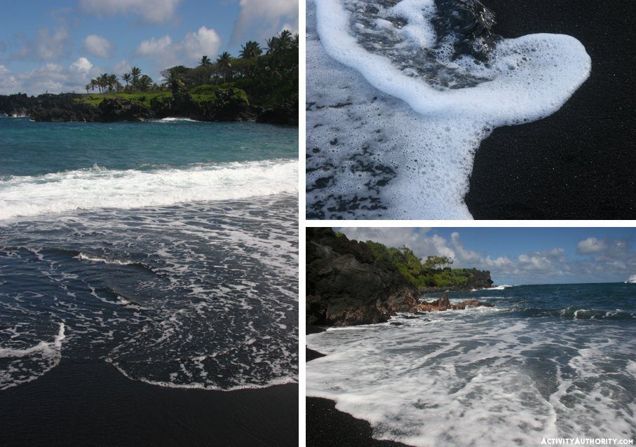 black sand beach