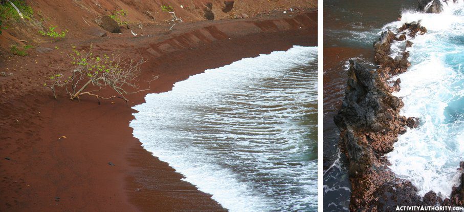 red sand beach